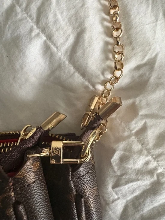 Louis Vuitton Monogram Double Pouch Crossbody Bag in Brown and Tan - Picture 6 of 10